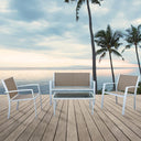 Set Salotto Da Giardino in Alluminio e Textilene, Divano Sedie e Tavolo8