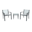 Set Due Sedie e Tavolino Da Esterno in Alluminio Colore Grigio6