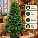 Albero di Natale Artificiale Abete Folto e Realistico 150 cm in PVC e PE