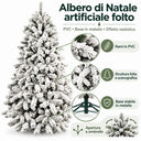 Albero di Natale Artificiale Abete in PVC Folto e Realistico con Base in Metallo