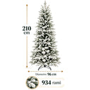 Albero di Natale Artificiale Innevato Abete Slim in PVC cm 180/210
