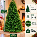 Albero di Natale Artificiale Nobilis in PVC 6 Rami 5 punte in PE cm 150/180/210/240