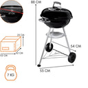 Barbecue carbonella da giardino bbq carbone con grill in acciaio ruote e coperchio