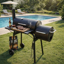 Barbecue a carbonella bbq carbone affumicatore grill in acciaio con ruote per giardino