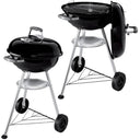 Barbecue a carbonella da giardino bbq compatto grill in acciaio con ruote e coperchio