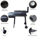 Barbecue carbonella da giardino esterno bbq carbone affumicatore con ruote grill in acciaio