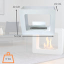 Camino a Bioetanolo da Pavimento Bruciatore 1.7 Litri in Acciaio, Bianco