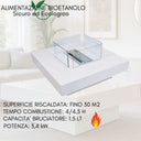 Camino a Bioetanolo Biocamino per Interno Esterno 1.5 lt, Riscaldamento 30 m2