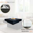 Camino a Bioetanolo Caminetto dalla Struttura in Acciaio e Vetro Temperato