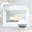 Camino a Bioetanolo da Pavimento Bruciatore 1.7 Litri in Acciaio, Bianco