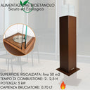 Camino Bioetanolo, Biocamino per Interno o Esterno, Volume Riscaldato 30 m2, 0.7 lt