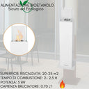 Chimenea de bioetanol, para interior o exterior, volumen calefactado 30 m2, 0,7 l