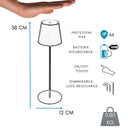 Lampada da Tavolo Senza Fili Ricaricabile LED, Touch 12x38 cm