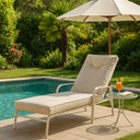 Lettino Prendisole Sdraio da Giardino con Cuscini 158x65x98 Bianco
