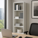 Libreria Scaffale con 5 Ripiani Salvaspazio Mobile Multiuso Bianco