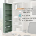Libreria Scaffale da Parete 5 Ripiani Salvaspazio Mobile Multiuso cm 50x23x157