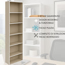 Libreria Scaffale da Parete 5 Ripiani Salvaspazio Mobile Multiuso cm 50x23x157
