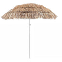 Ombrellone da giardino 2 mt palo centrale inclinabile in acciaio top in rafia per esterno