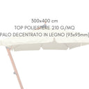 Ombrellone da Giardino Palo Decentrato in Legno