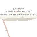 Ombrellone da Giardino Palo Decentrato in Legno