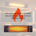 Riscaldatore a Infrarossi da Parete Stufa per Interno Esterno 2500 W