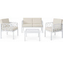 Set Salotto da Giardino 4 Posti Divano Poltrone con Cuscini e Tavolino Mobili Arredo Esterno outdoor