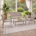 Steel and Textilene Garden Lounge Set, Sofa, Chairs and Table