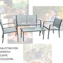 Salon de jardin en aluminium blanc et taupe