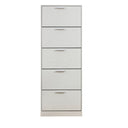 Scarpiera 5 Ante Doppie Ribalta Mobile Salvaspazio in Legno 65x24x173 Bianco Opaco