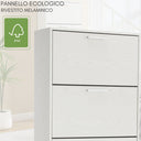 Scarpiera 5 Ante Doppie Ribalta Mobile Salvaspazio in Legno 65x24x173 Bianco Opaco