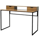 Scrivania da Ufficio e Casa 2 Cassetti Ripiano Pc e Computer in Legno