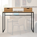 Scrivania da Ufficio e Cameretta, Design Industrial, Salvaspazio 2 Cassetti