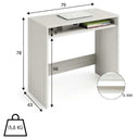 Scrivania Tavolo Ufficio Pc e Computer, Mobile in Legno Bianco, Design Moderno