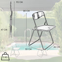 Set 4 Sedia da Giardino Esterno Pieghevole 46x50x80 cm