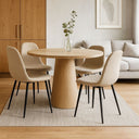 Set 4 Sedia Sala da Pranzo Imbottita Bouclé Design Moderno Impilabile