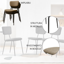 Set 4 Sedie Sala da Pranzo Imbottite Impilabili 44x44x83 cm
