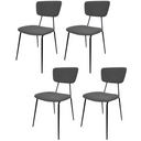 Set 4 Sedie Sala da Pranzo Imbottite Impilabili 44x44x83 cm