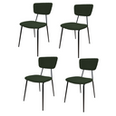 Set 4 Sedie Sala da Pranzo Imbottite Impilabili 44x44x83 cm