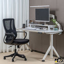 Sedia Ufficio Ergonomica con Braccioli e Supporto Lombare, Altezza Regolabile, Oscillante e Girevole - Nera