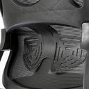 Silla de oficina ergonómica con reposabrazos y soporte lumbar, altura ajustable, oscilante y giratoria - Negra