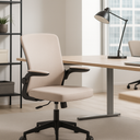 Sedia da Ufficio Ergonomica Girevole, Poltrona con Braccioli Pieghevoli