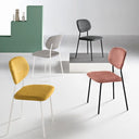 Set 4 Sedie Sala da Pranzo Imbottite in Tessuto cm 48x86h