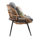 Set tavolo e sedie da giardino mobili da esterno 2 posti con cuscini in rattan e acciaio per balcone veranda terrazzo piscina