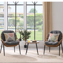 Set tavolo e sedie da giardino esterno 2 posti poltrone con cuscino design outdoor per balcone terrazza veranda piscina