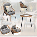 Set tavolo e sedie da giardino esterno 2 posti mobili in rattan intrecciato a mano e acciaio verniciato design outdoor