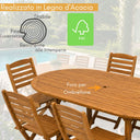Set tavolo estensibile e sedie pieghevoli da giardino 8 posti per giardino design outdoor