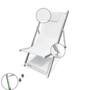 Set 2 Sedia Sdraio Pieghevole Schienale Regolabile Cuscino Rimovibile