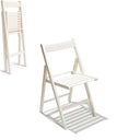 Set 4 Sedia Giardino in Legno Pieghevole Salvaspazio per Balcone o Terrazza Bianco
