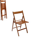 Set 4 Sedia Giardino in Legno Pieghevole Salvaspazio per Balcone o Terrazza Marrone