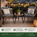 Set Bistrot da Giardino Tavolo e Sedie con Cuscini Imbottiti e Sfoderabili 